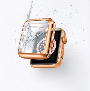 2-In-1 Metallic Apple Watch Case & Built-In Screen Protector – Rose Gold Accessories