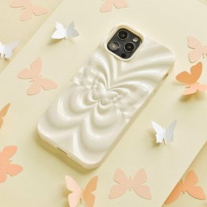 3D Butterfly Phone Case – Creamy White 3D Phone Cases