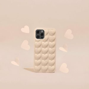 3D Hearts Phone Case – Matte Nude 3D Phone Cases