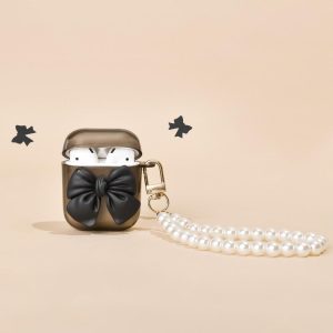 Coquette Bow Airpods Case – Black AirPods