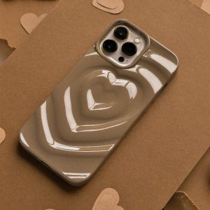 Melting Heart Phone Case – Chocolate Brown 3D Phone Cases