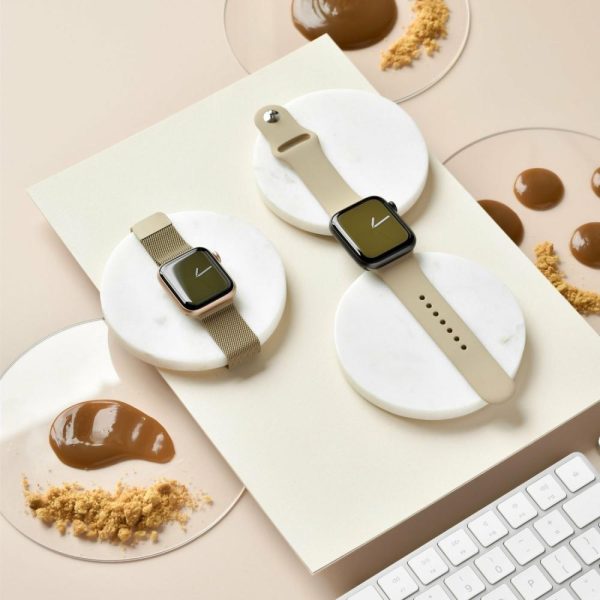 Nakd Apple Watch Strap Set – Magnetic + Silicone – Caramel Latte Watch Strap