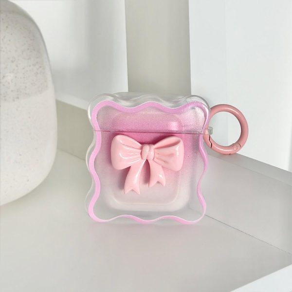 Pastel Bow Airpods Case – Pink AirPods