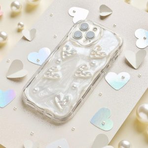 Pearly Hearts Phone Case – Clear Phone Cases