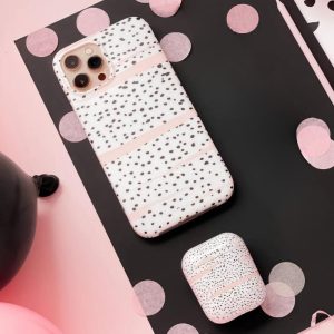 Pink Dalmatian Bundle – Phone Case + Airpods Case AirPods