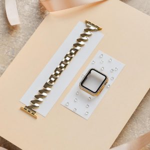 Ultimate Get Wavy Gold Diamante Apple Watch Strap Bundle Apple Watch Strap + Watch Case Bundles