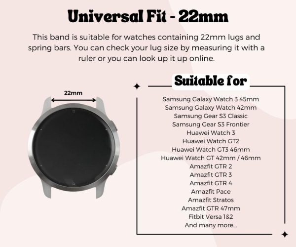 Universal Watch Strap – Stainless Steel – Rose Gold Fitbit + Other Straps