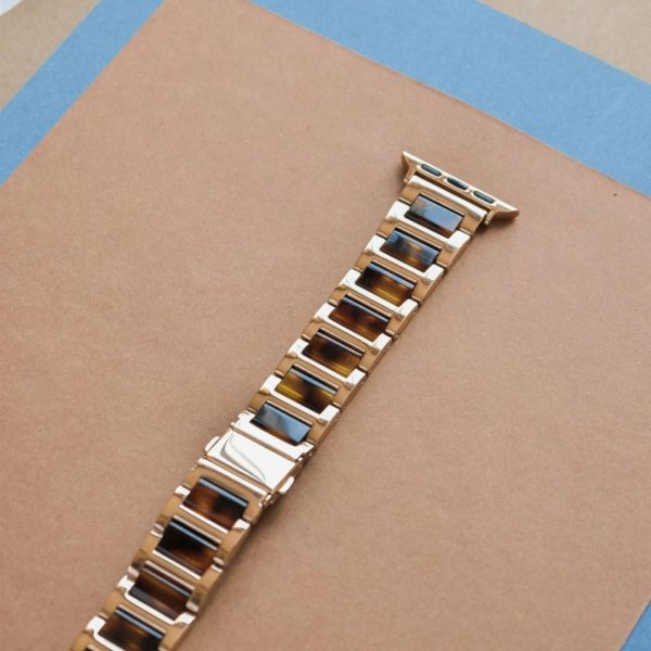 Stainless Steel Apple Watch Strap – Tortoiseshell & Rose Gold Apple Watch Straps