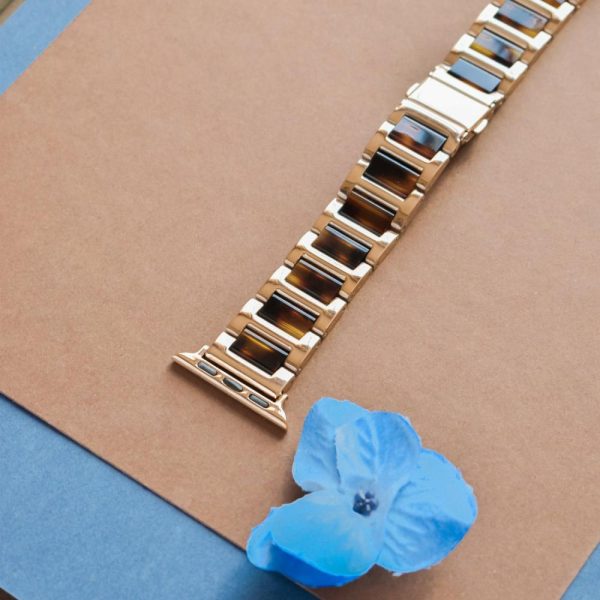 Stainless Steel Apple Watch Strap – Tortoiseshell & Rose Gold Apple Watch Straps