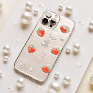 Strawberries & Bows Phone Case Clear Phone Cases