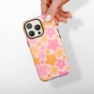 Tough Phone Case – Pink & Orange Bloom Phone Cases